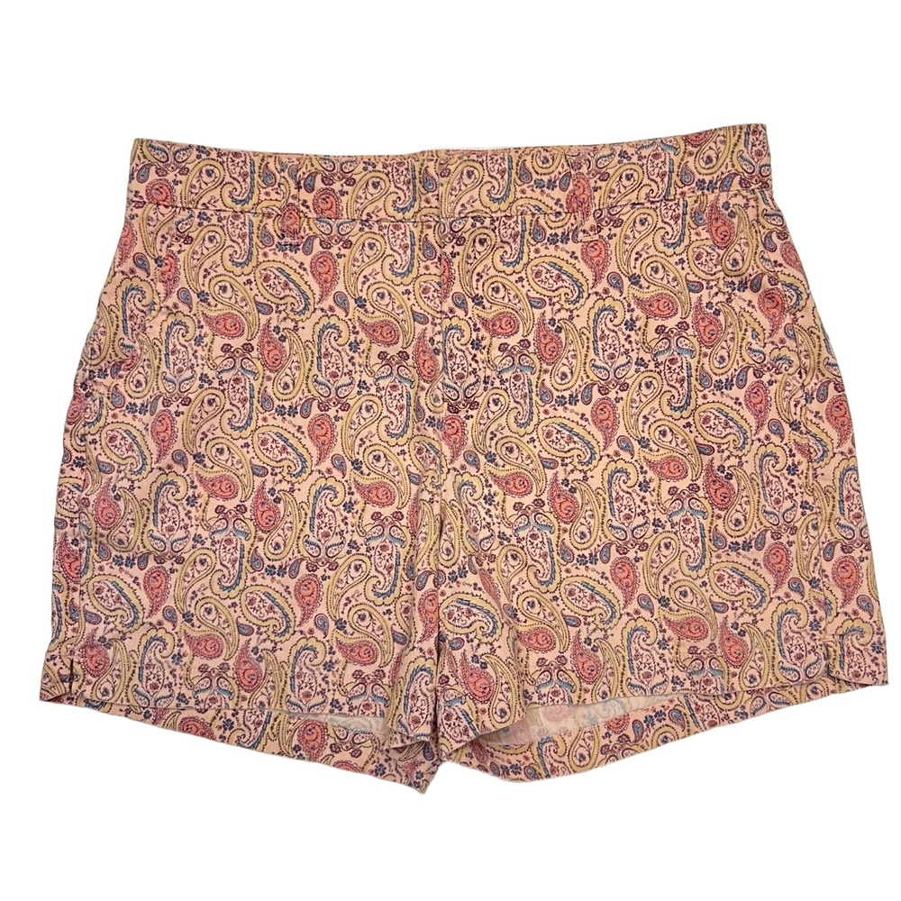 Magnolia‎ Grace Paisley Pattern Linen Blend Pink & Blue Casual Shorts Size 6